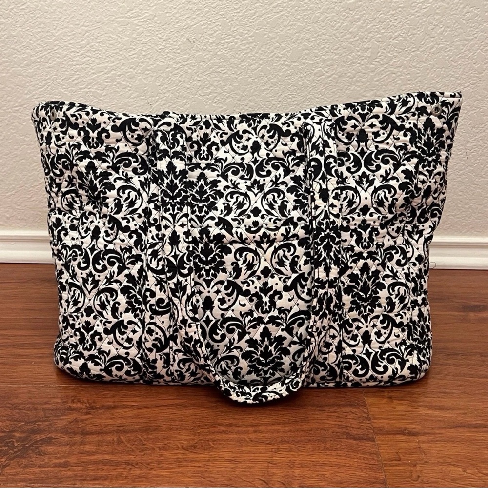 Hobby Lobby Knitting and Crochet Tote Bag in Black and White Damask Pattern New